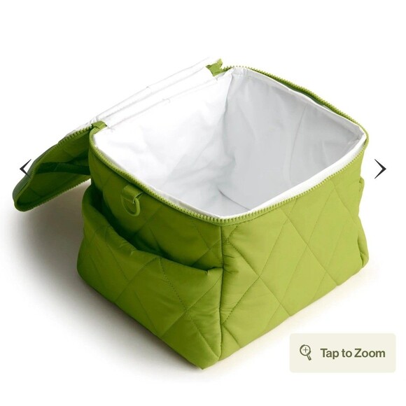 Vera Bradley Lunch Cooler, Spinach Green Quilted Featherweight NWT - Picture 2 of 5